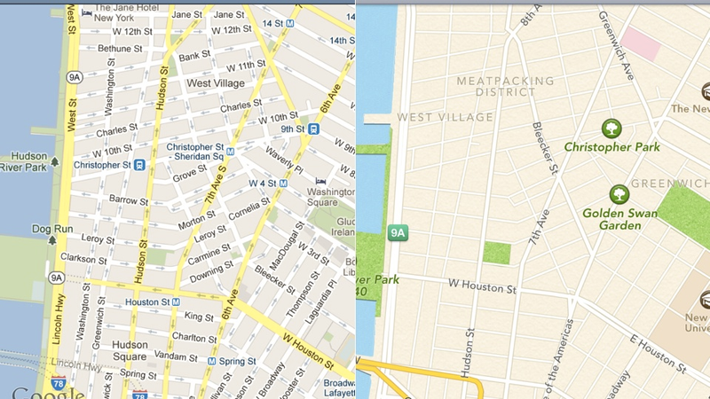 Illustration for article titled Google Maps vs. Apple Maps: A Side-By-Side Comparison